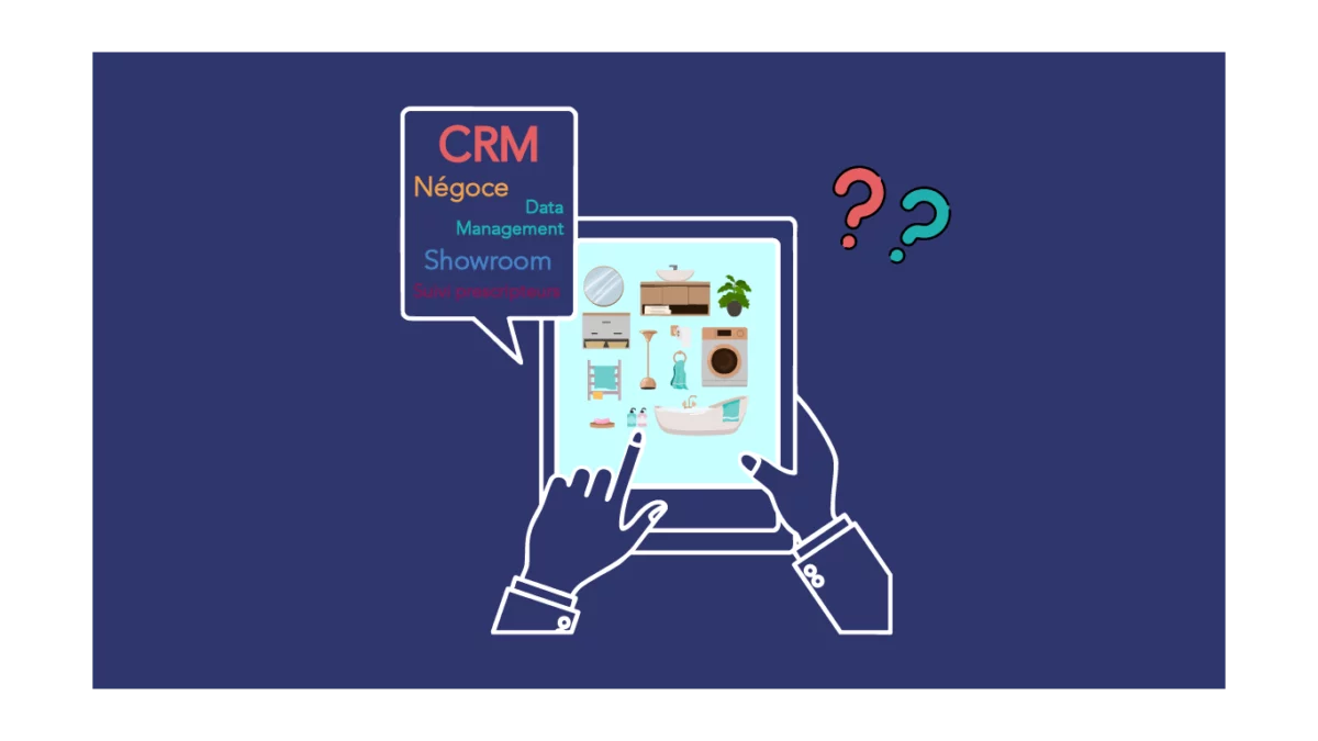 icone Logiciel CRM négoce sur une tablette tactile