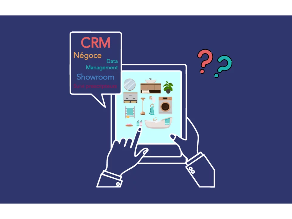 icone Logiciel CRM négoce sur une tablette tactile